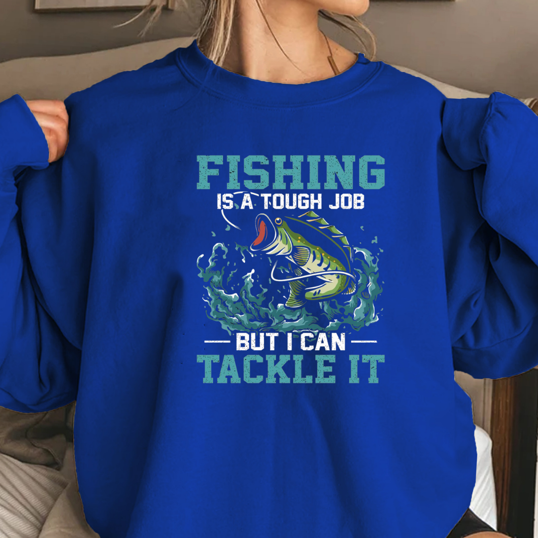 Fishing Tackle It Crewneck Sweatshirt, Vintage Bass Fishing Graphic, Retro Angler Pullover, Outdoor Adventure Shirt, Fisherman Gift Tee