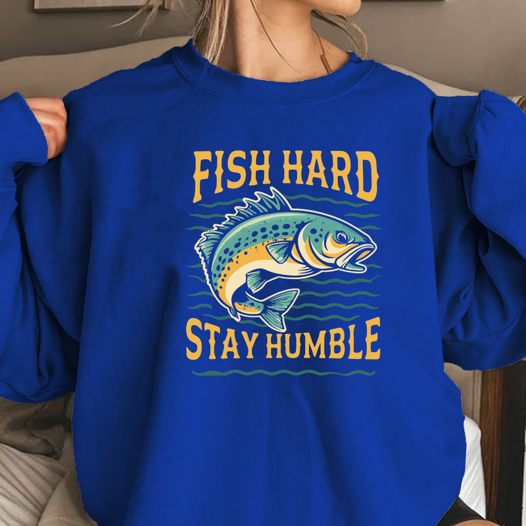 Fishing Crewneck Sweatshirt, Vintage Bass Graphic, Retro Angler Pullover, Outdoor Adventure Shirt, Fisherman Gift, Relaxing Hobby Tee