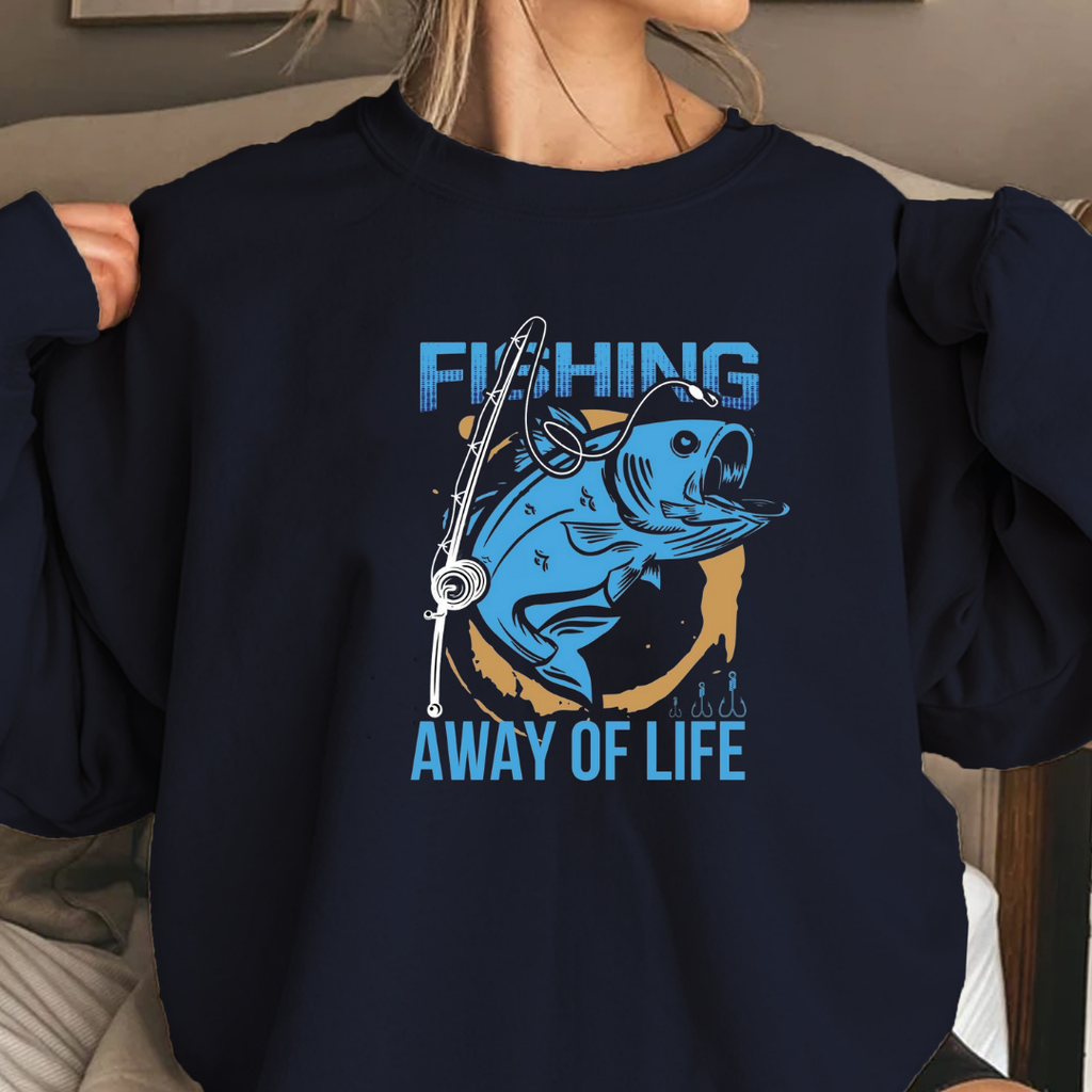 Fishing Is A Way Of Life Crewneck Sweatshirt, Angler Graphic Pullover, Outdoor Adventure Shirt, Fisherman Gift, Relaxing Hobby Tee