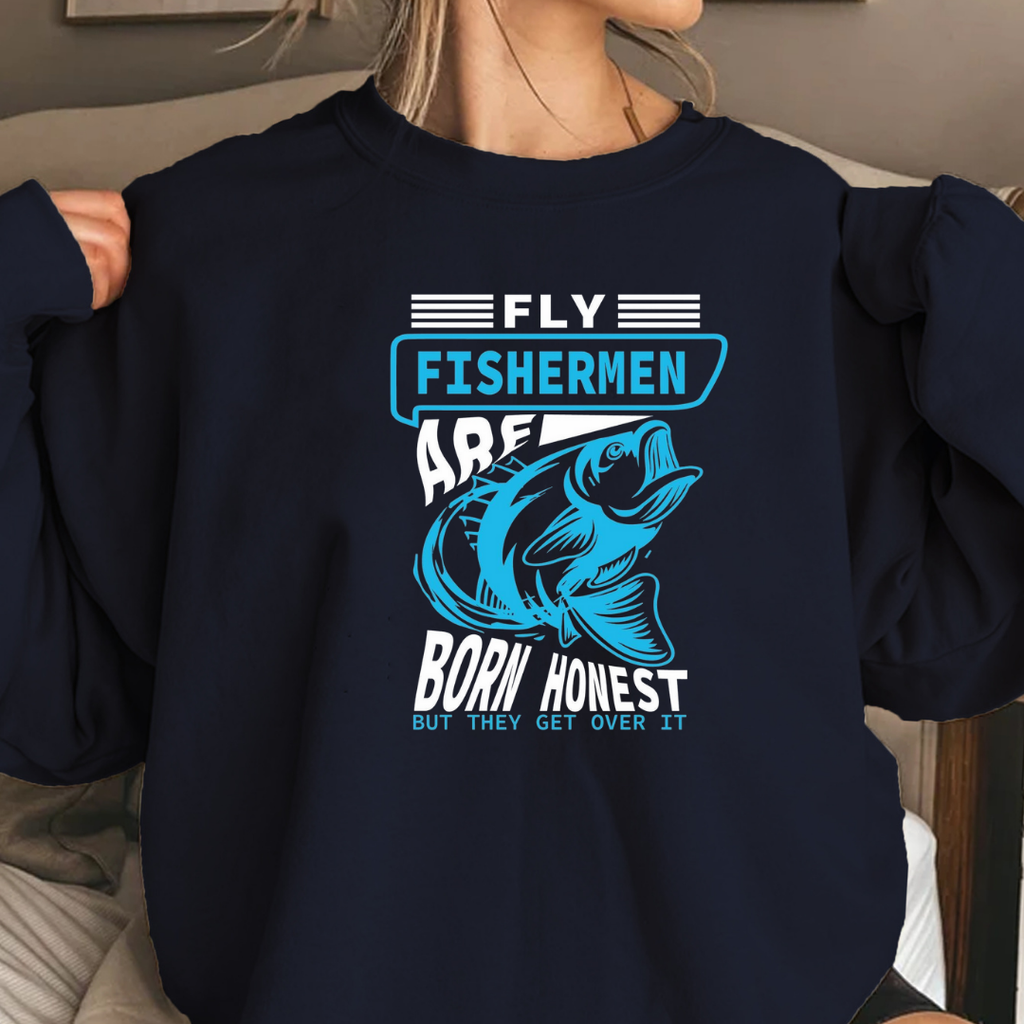 Fishermen Bass Crewneck Sweatshirt, Vintage Blue Fishing Graphic, Retro Angler Pullover, Outdoor Adventure Shirt, Fisherman Gift Tee