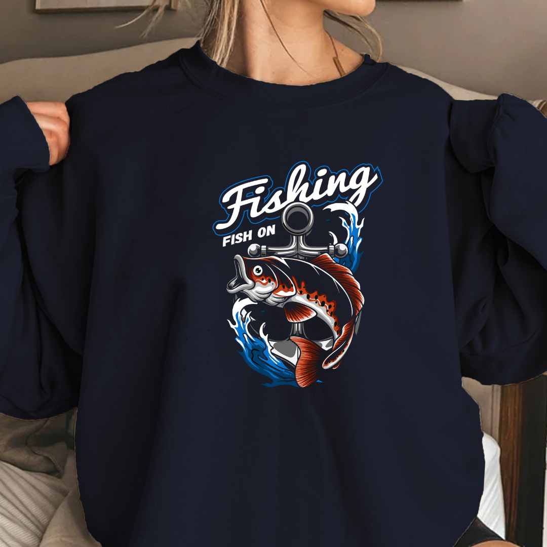 Koi Wave Crewneck Sweatshirt, Japanese Koi Fish Art Design, Asian-Inspired Pullover, Cozy Graphic Sweatshirt, Artistic Fish Gift Tee