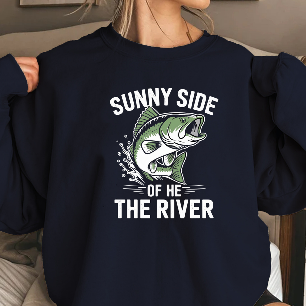 Bass Fishing Crewneck Sweatshirt, Vintage Leaping Bass Graphic, Angler Gift, Retro Fishing Shirt, Outdoor Adventure Pullover, Fisherman Apparel