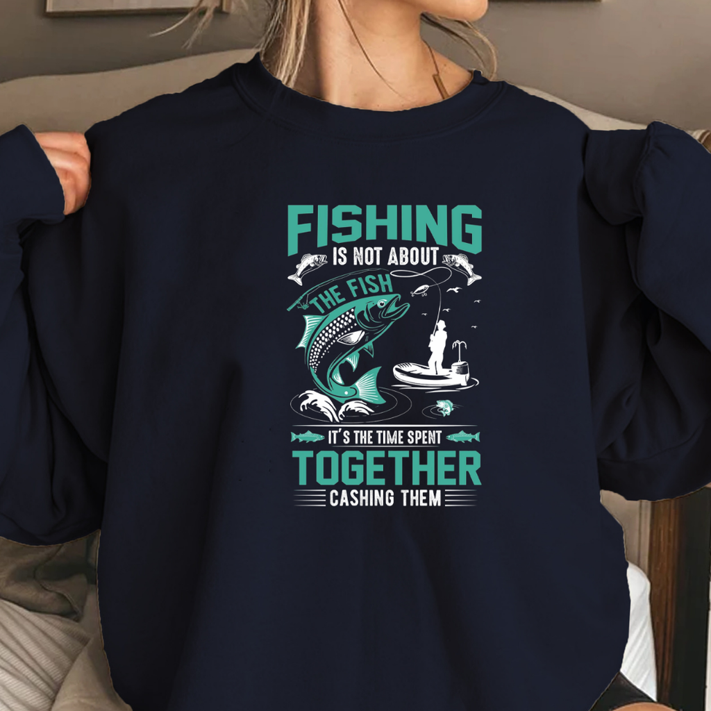 Fishing Together Crewneck Sweatshirt, Matching Couples/Family Fishing Shirt, Funny Angler Pullover, Outdoor Adventure Gift, Fisherman Tee