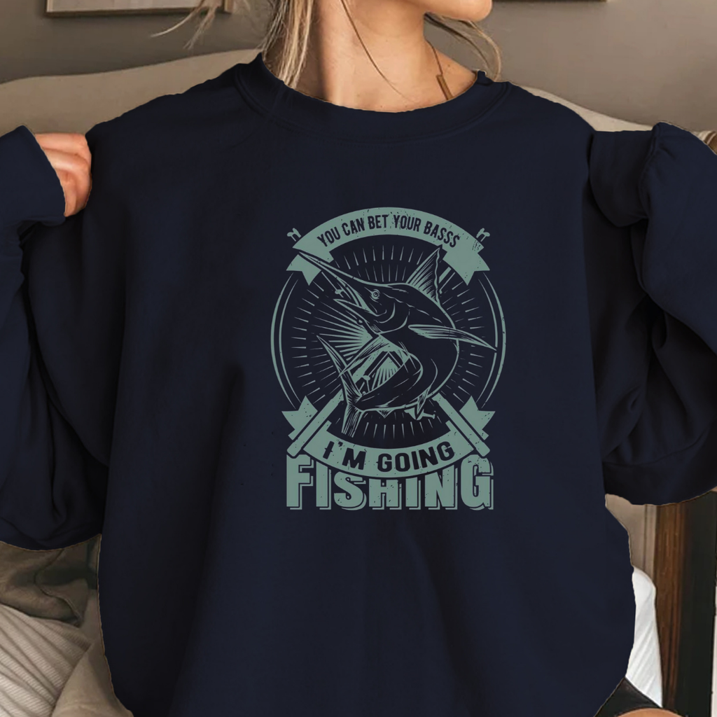 Fishing Crewneck Sweatshirt, Vintage “Gone Fishing” Graphic, Retro Angler Pullover, Outdoor Adventure Shirt, Fisherman Gift, Relaxing Hobby Tee