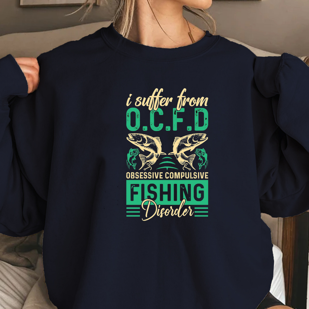 Fishing Crewneck Sweatshirt – O.C.F.D. Coastal Fishing Graphic