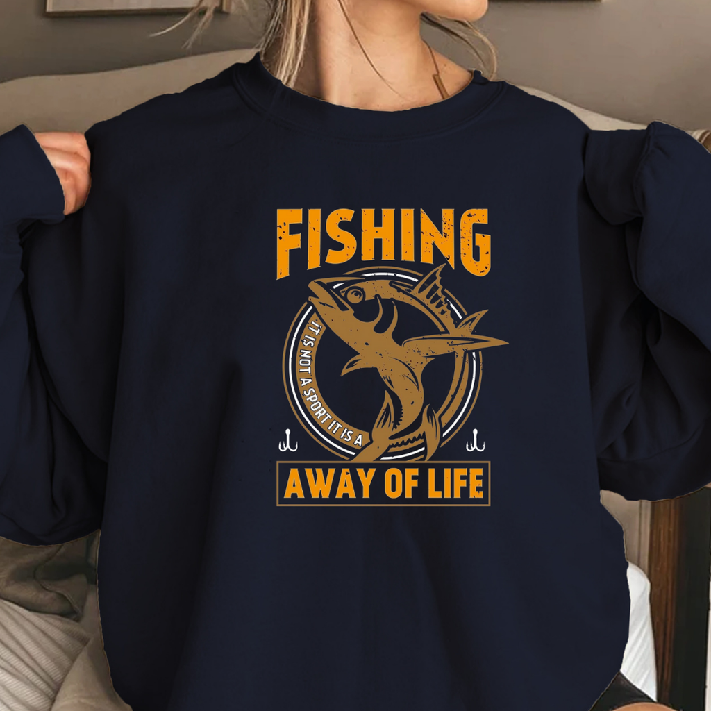 Fishing Crewneck Sweatshirt - "Fishing: A Way of Life" Graphic