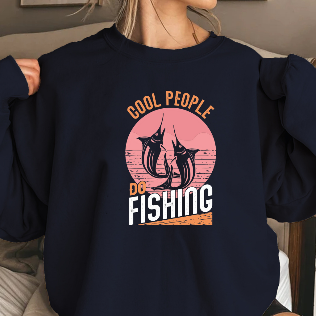 Crewneck Sweatshirt, "Cool People Don't" Retro Campfire Graphic, Funny Outdoor Pullover, Cozy Unisex Shirt, Adventure Gift, Casual Tee