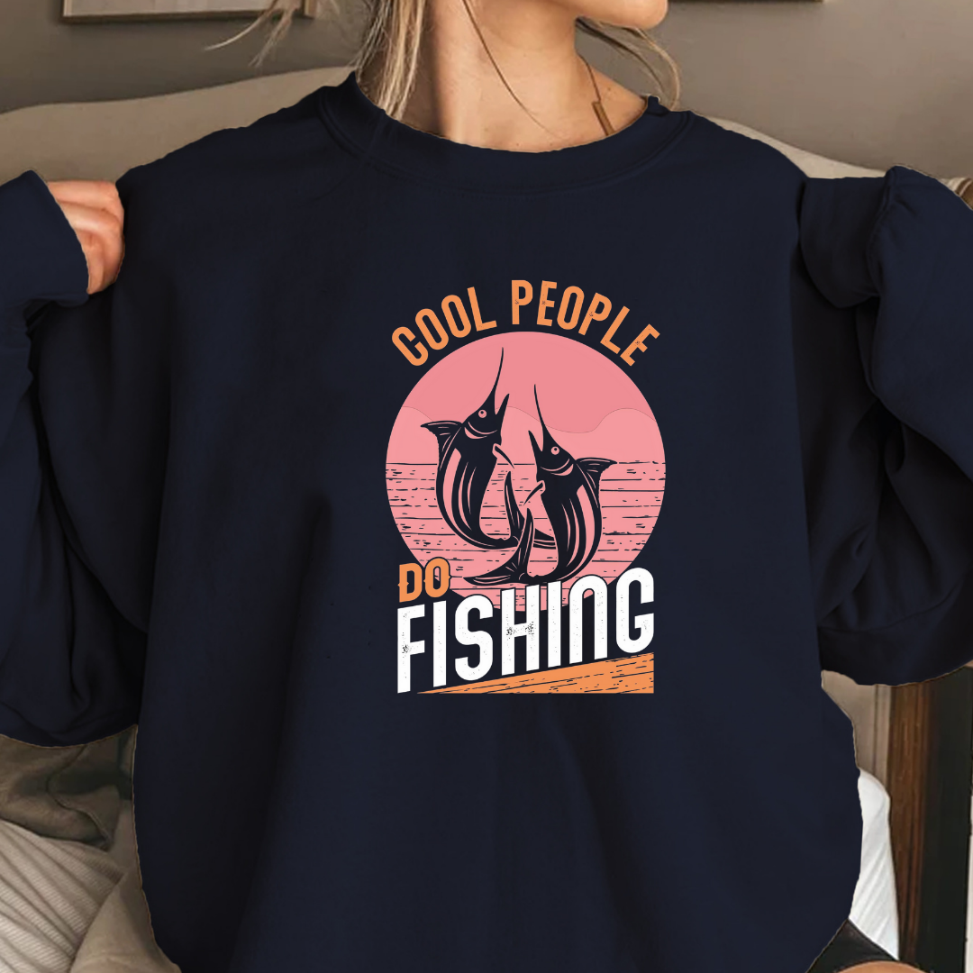 Crewneck Sweatshirt, "Cool People Don't" Retro Campfire Graphic, Funny Outdoor Pullover, Cozy Unisex Shirt, Adventure Gift, Casual Tee