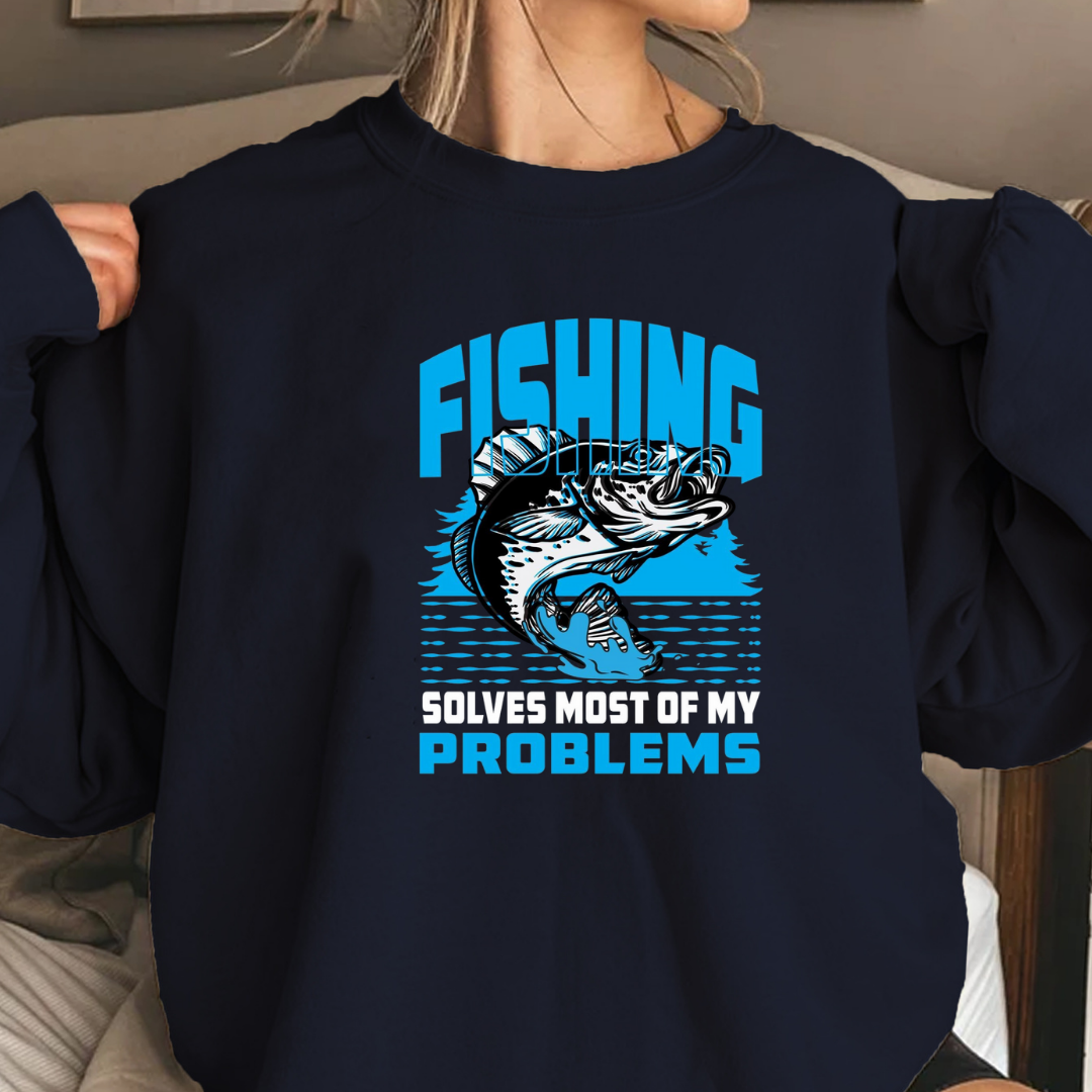 Fishing Problems Sweatshirt, Funny Angler Crewneck, Humorous Fishing Shirt, Outdoor Adventure Pullover, Fisherman Gift, Relaxing Hobby Tee