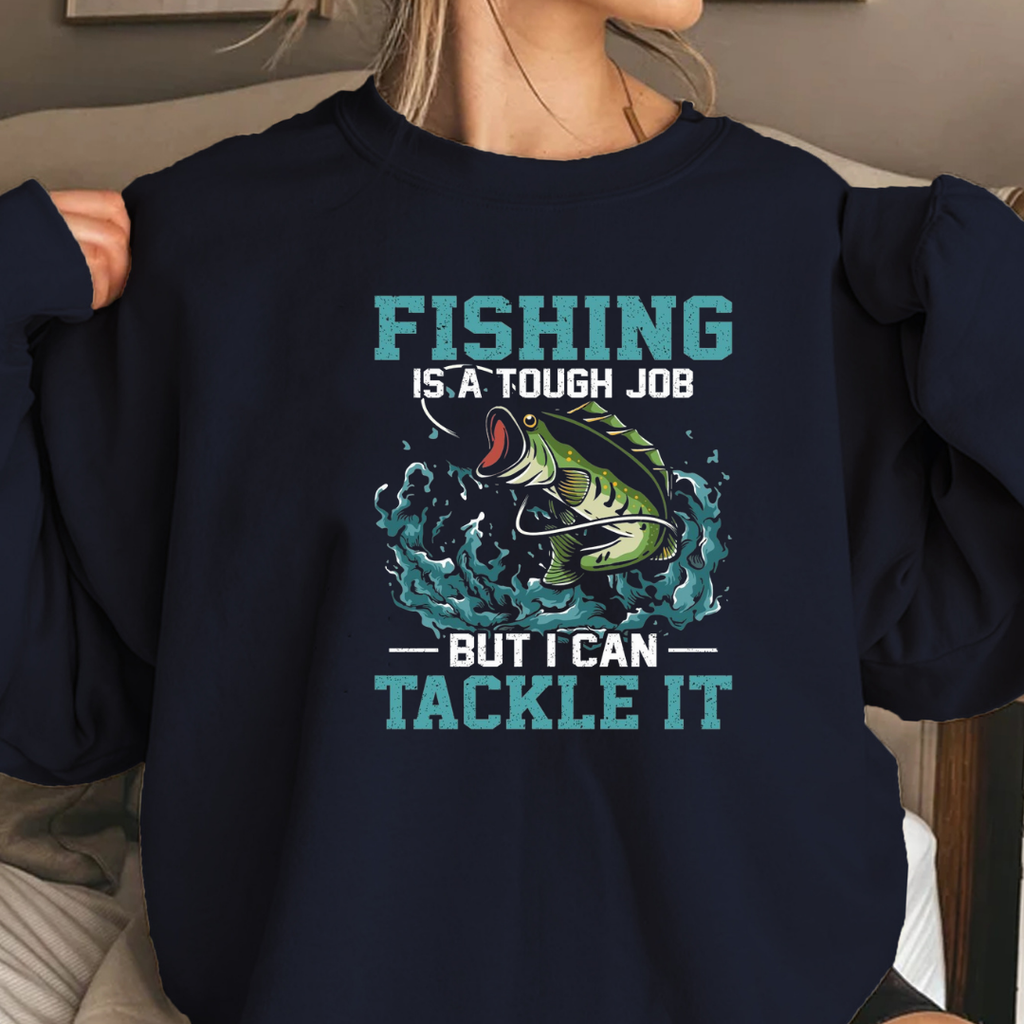 Fishing Tackle It Crewneck Sweatshirt, Vintage Bass Fishing Graphic, Retro Angler Pullover, Outdoor Adventure Shirt, Fisherman Gift Tee