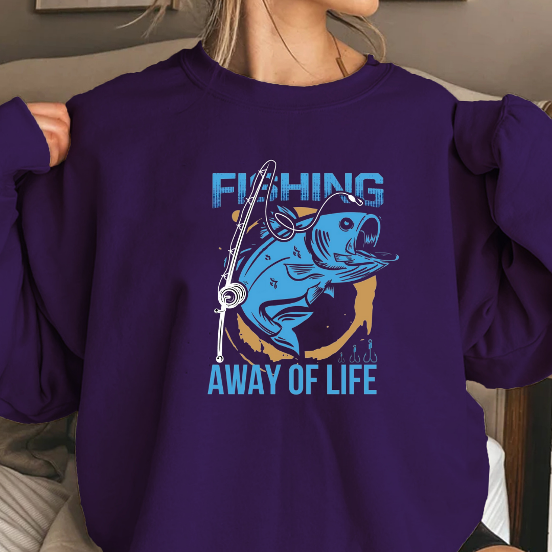Fishing Is A Way Of Life Crewneck Sweatshirt, Angler Graphic Pullover, Outdoor Adventure Shirt, Fisherman Gift, Relaxing Hobby Tee