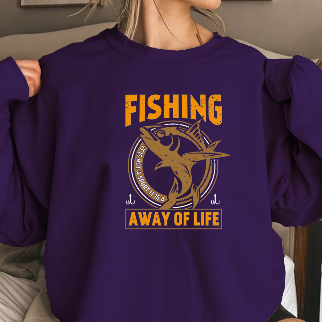Fishing Crewneck Sweatshirt - "Fishing: A Way of Life" Graphic