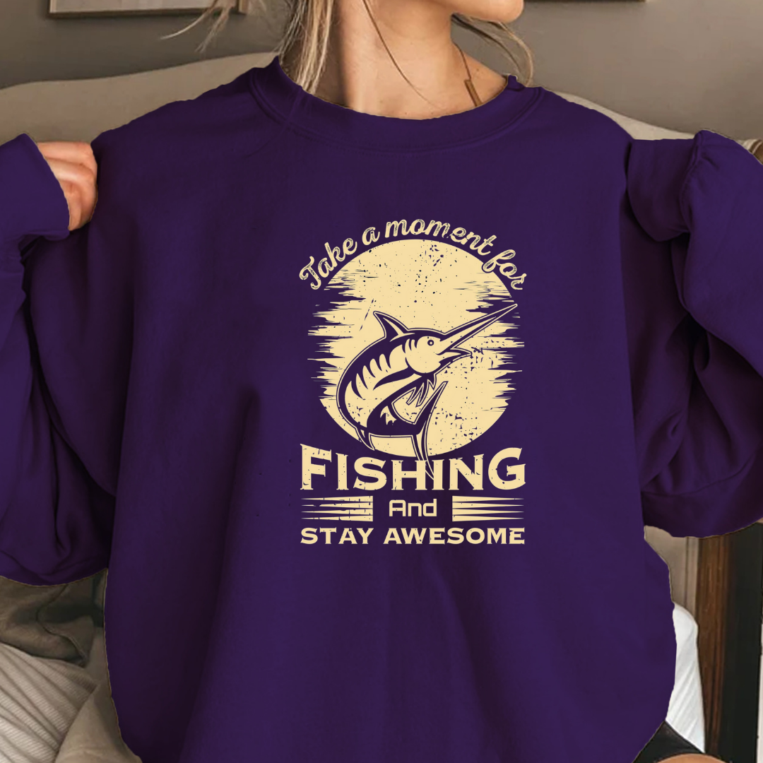Fishing Crewneck Sweatshirt, Gone Fishin' Vintage Graphic, Retro Angler Pullover, Outdoor Adventure Shirt, Fisherman Gift, Relaxing Hobby Tee