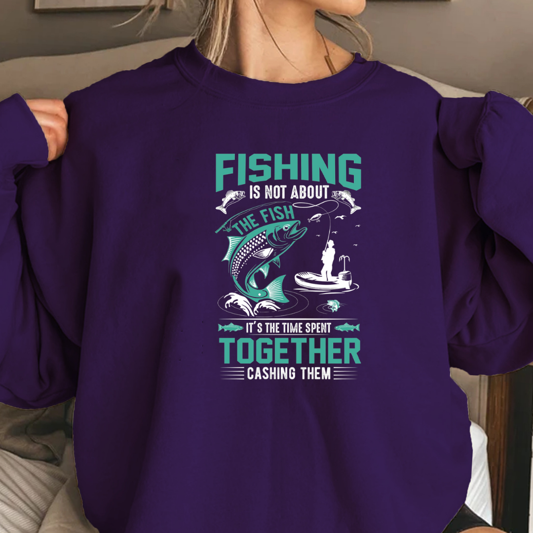 Fishing Together Crewneck Sweatshirt, Matching Couples/Family Fishing Shirt, Funny Angler Pullover, Outdoor Adventure Gift, Fisherman Tee