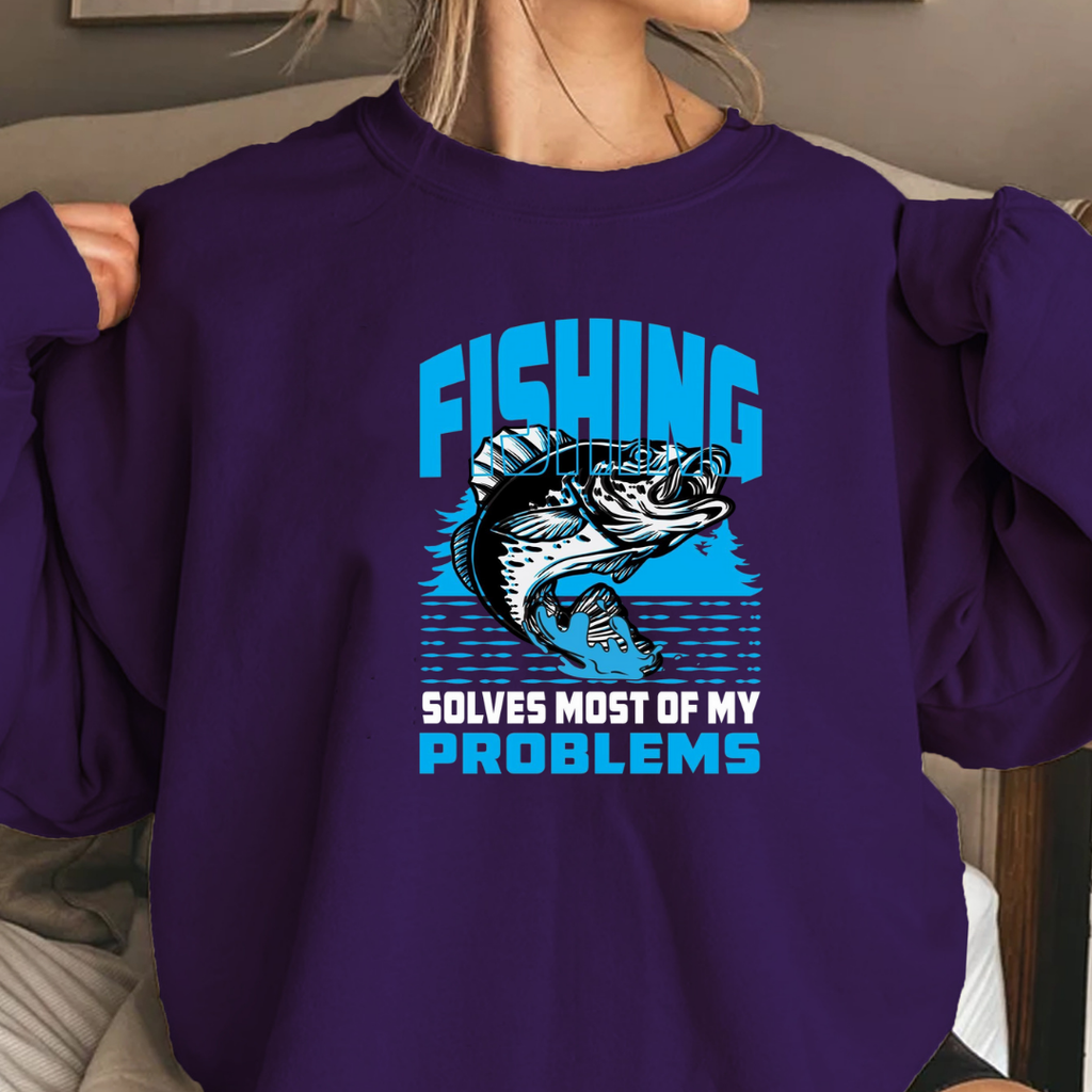 Fishing Problems Sweatshirt, Funny Angler Crewneck, Humorous Fishing Shirt, Outdoor Adventure Pullover, Fisherman Gift, Relaxing Hobby Tee