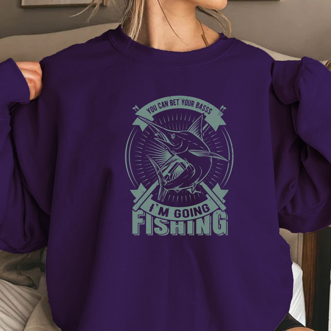 Fishing Crewneck Sweatshirt, Vintage “Gone Fishing” Graphic, Retro Angler Pullover, Outdoor Adventure Shirt, Fisherman Gift, Relaxing Hobby Tee