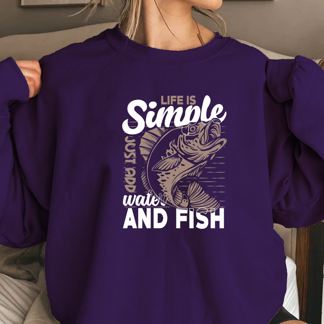 Life Is Just A Hoop Sweatshirt, Vintage Fish Graphic Crewneck, Funny Fishing Shirt, Angler Gift, Outdoor Adventure Pullover, Cozy Tee