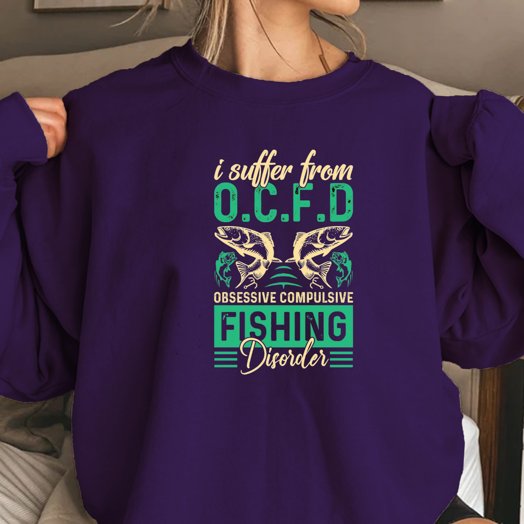 Fishing Crewneck Sweatshirt – O.C.F.D. Coastal Fishing Graphic