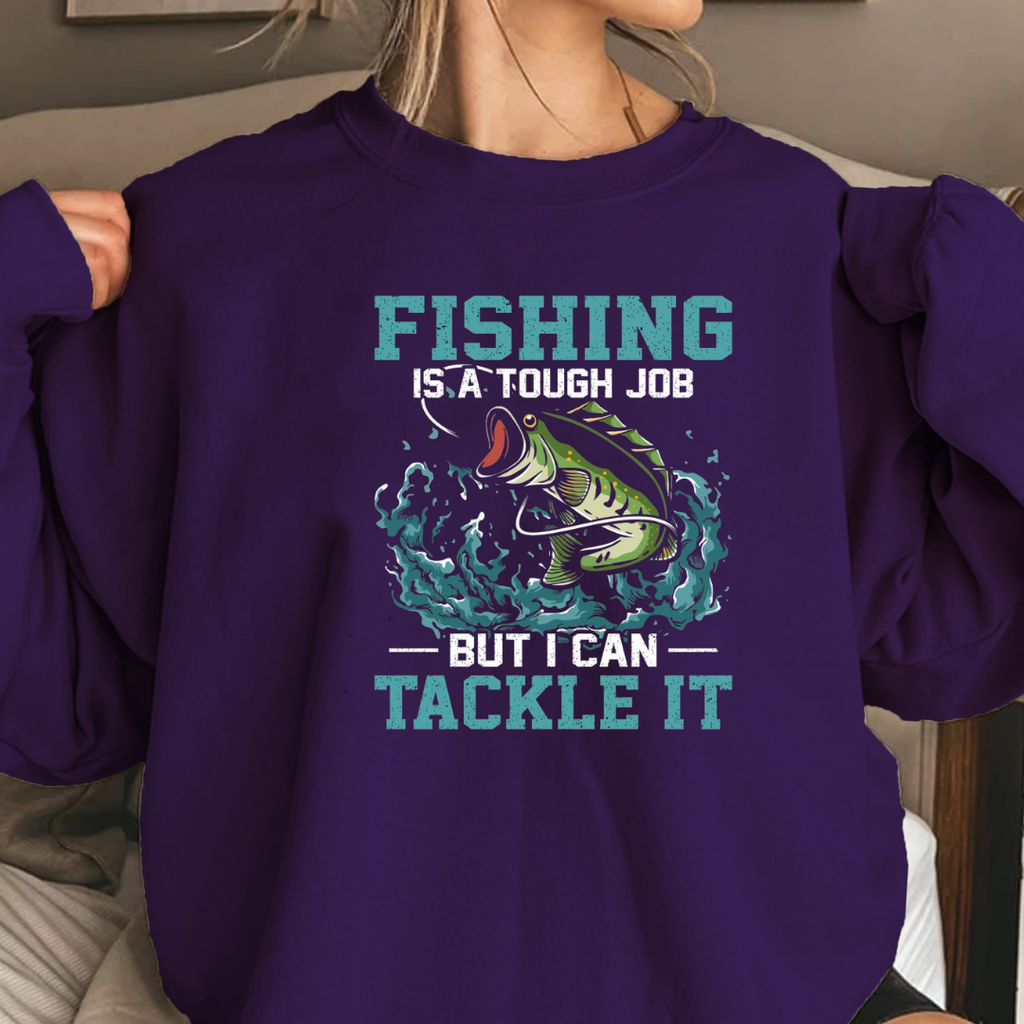 Fishing Tackle It Crewneck Sweatshirt, Vintage Bass Fishing Graphic, Retro Angler Pullover, Outdoor Adventure Shirt, Fisherman Gift Tee