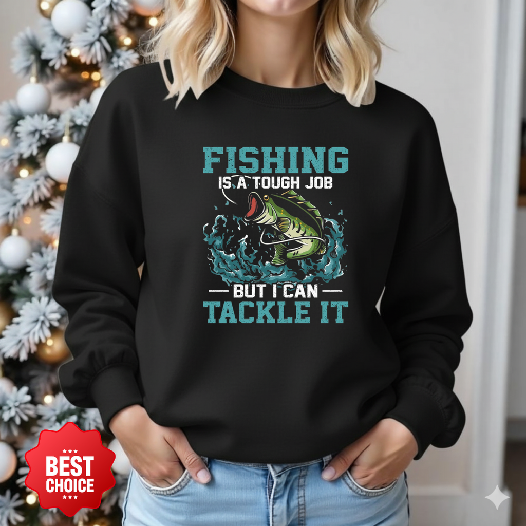 Fishing Tackle It Crewneck Sweatshirt, Vintage Bass Fishing Graphic, Retro Angler Pullover, Outdoor Adventure Shirt, Fisherman Gift Tee