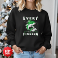 Fishing Crewneck Sweatshirt, Retro Jumping Fish Graphic, Vintage Angler Pullover, Outdoor Adventure Shirt, Fisherman Gift, Fishing Hobby Tee
