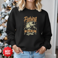 Fishing With My Family Crewneck Sweatshirt, Retro Fishing Graphic, Angler Pullover, Outdoor Adventure Shirt, Fisherman Gift, Cozy Hobby Tee