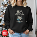 Fishing Crewneck Sweatshirt, "No Limit" Ocean Graphic, Retro Angler Pullover, Outdoor Adventure Shirt, Fisherman Gift, Relaxing Hobby Tee