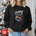Koi Wave Crewneck Sweatshirt, Japanese Koi Fish Art Design, Asian-Inspired Pullover, Cozy Graphic Sweatshirt, Artistic Fish Gift Tee