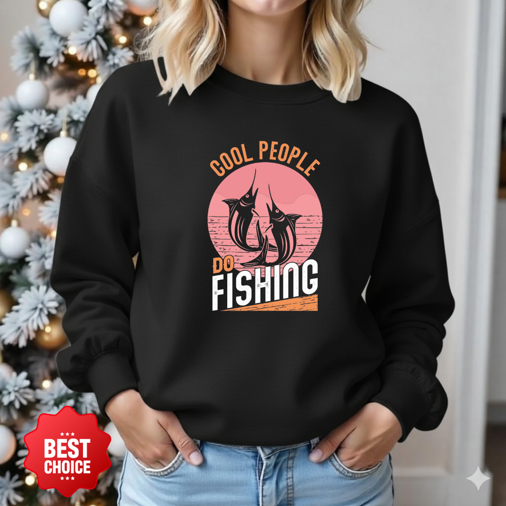 Crewneck Sweatshirt, "Cool People Don't" Retro Campfire Graphic, Funny Outdoor Pullover, Cozy Unisex Shirt, Adventure Gift, Casual Tee