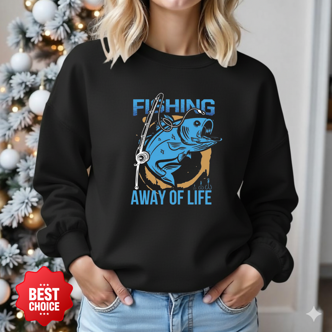 Fishing Is A Way Of Life Crewneck Sweatshirt, Angler Graphic Pullover, Outdoor Adventure Shirt, Fisherman Gift, Relaxing Hobby Tee