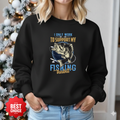 Fishing Mama Crewneck Sweatshirt, "I Only Work To Support My Fishing Habits" Graphic, Funny Angler Mom Shirt, Outdoor Adventure Pullover Gift
