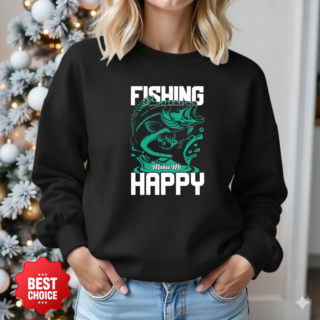 Fishing Bass Crewneck Sweatshirt, Retro Angler Graphic, Vintage Fish Pullover, Outdoor Adventure Shirt, Fisherman Gift, Casual Angler Tee