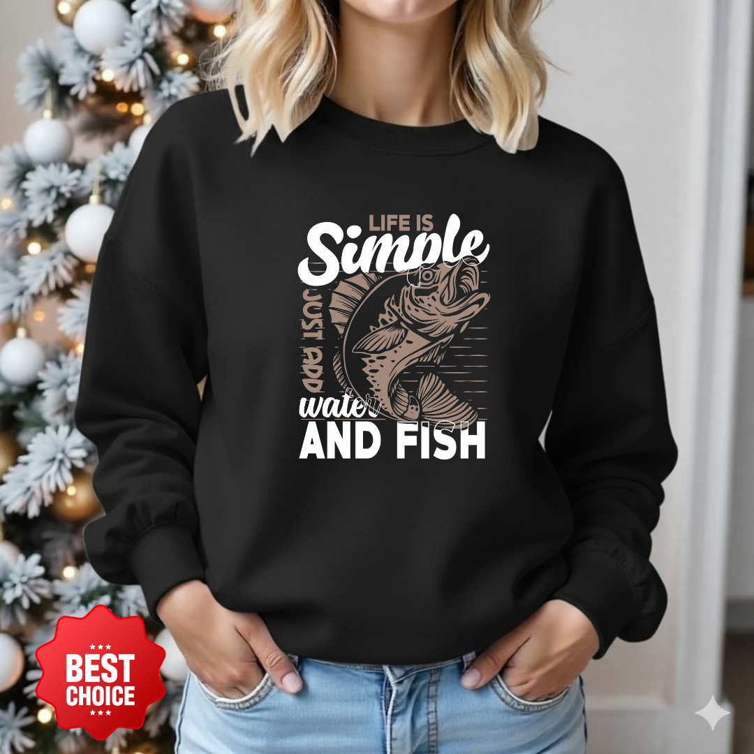 Life Is Just A Hoop Sweatshirt, Vintage Fish Graphic Crewneck, Funny Fishing Shirt, Angler Gift, Outdoor Adventure Pullover, Cozy Tee