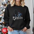 Minimal Blue Cat Sketch Sweatshirt, Cute Cat Graphic, Artistic Animal Apparel, Cozy Unisex Pullover, Cat Lover Gift, Casual Fashion
