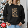 Fishing Crewneck Sweatshirt, "My Husband Is Going Fishing" Graphic, Funny Angler Shirt, Outdoor Adventure Pullover, Fisherman Gift Tee
