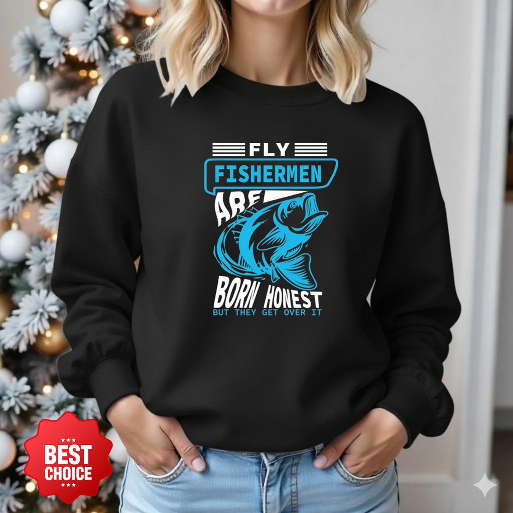 Fishermen Bass Crewneck Sweatshirt, Vintage Blue Fishing Graphic, Retro Angler Pullover, Outdoor Adventure Shirt, Fisherman Gift Tee