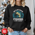 Crewneck Sweatshirt, Retro Surf Fish Graphic, Vintage Angler Pullover, Outdoor Adventure Shirt, Fisherman Gift, Relaxing Hobby Tee