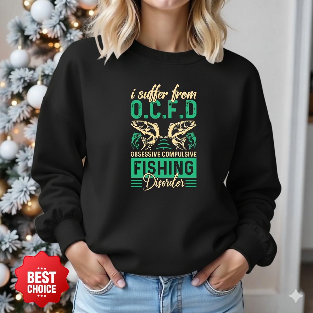 Fishing Crewneck Sweatshirt – O.C.F.D. Coastal Fishing Graphic