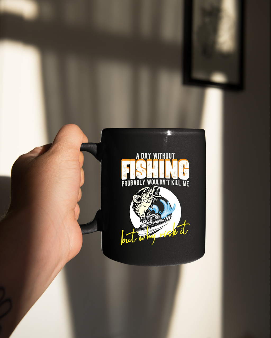 Fishing Bass Crewneck Sweatshirt, Retro Fish Graphic "Fishing All Night", Vintage Angler Pullover, Outdoor Adventure Shirt, Fisherman Gift Tee