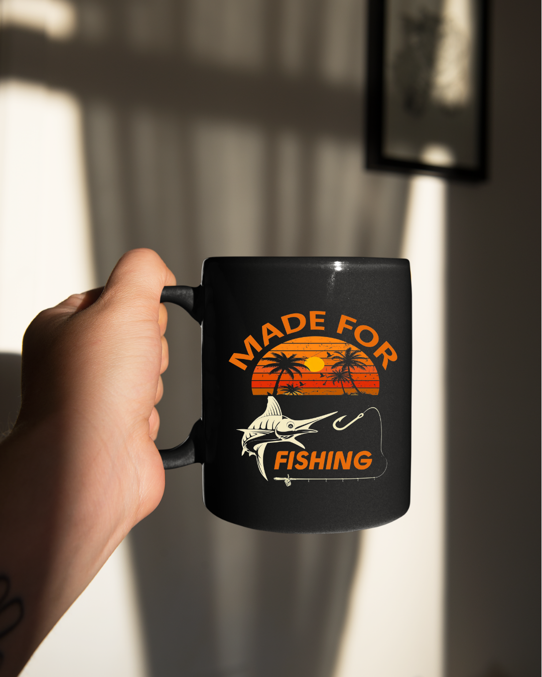 Made For Fishing Crewneck Sweatshirt, Retro Sunset Angler Pullover, Vintage Fishing Shirt, Outdoor Adventure Apparel, Fisherman Gift Tee