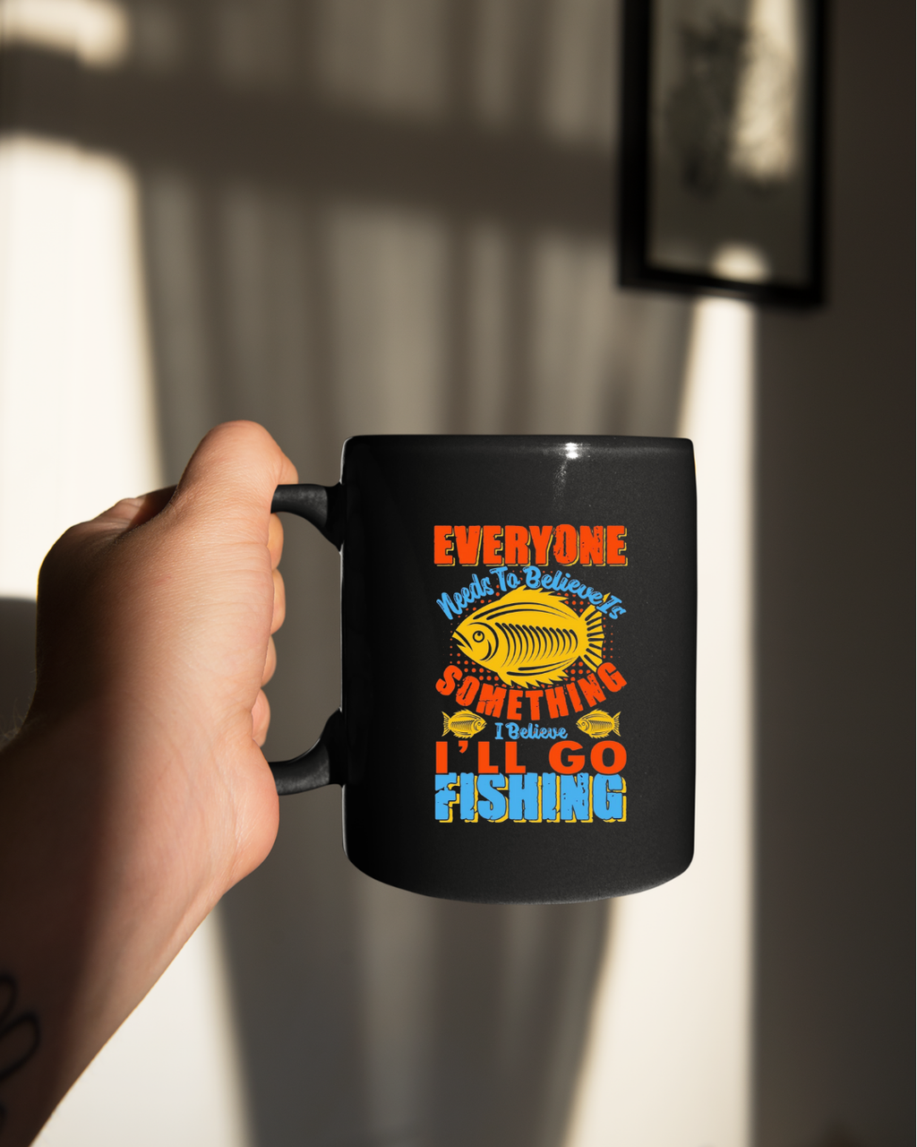 Fishing Crewneck Sweatshirt, "Everyone Needs Sunshine Something I'll Go Fishing" Graphic, Funny Angler Shirt, Outdoor Adventure Pullover, Fisherman Gift