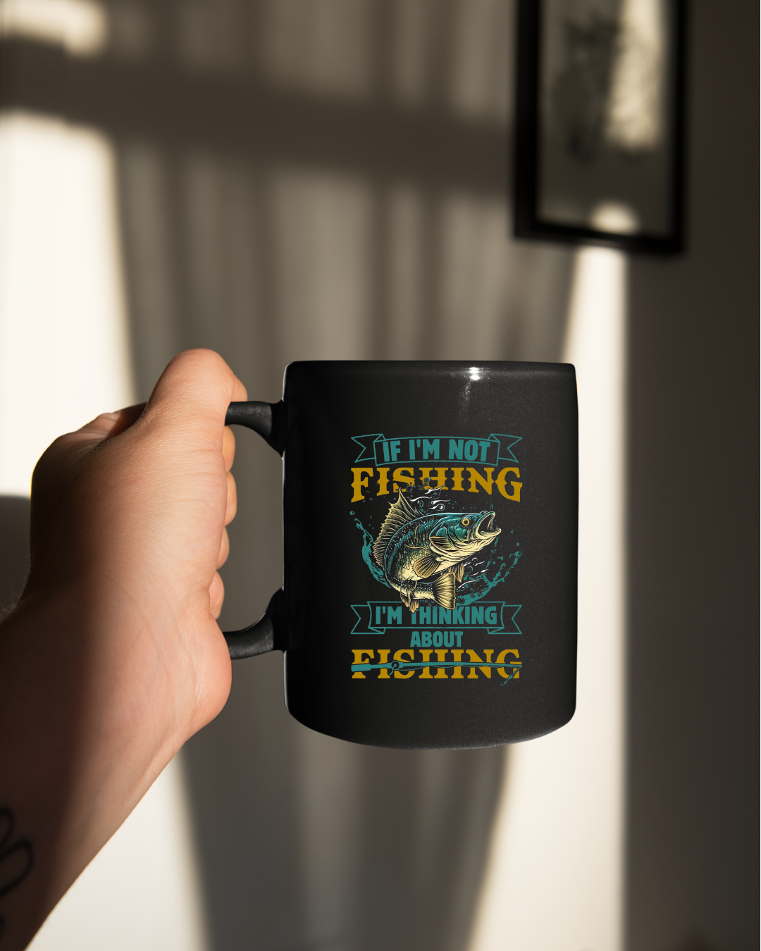Fishing Sweatshirt, "If I'm Not Fishing I'm Thinking About Fishing" Crewneck, Funny Angler Shirt, Outdoor Adventure Pullover, Fisherman Gift