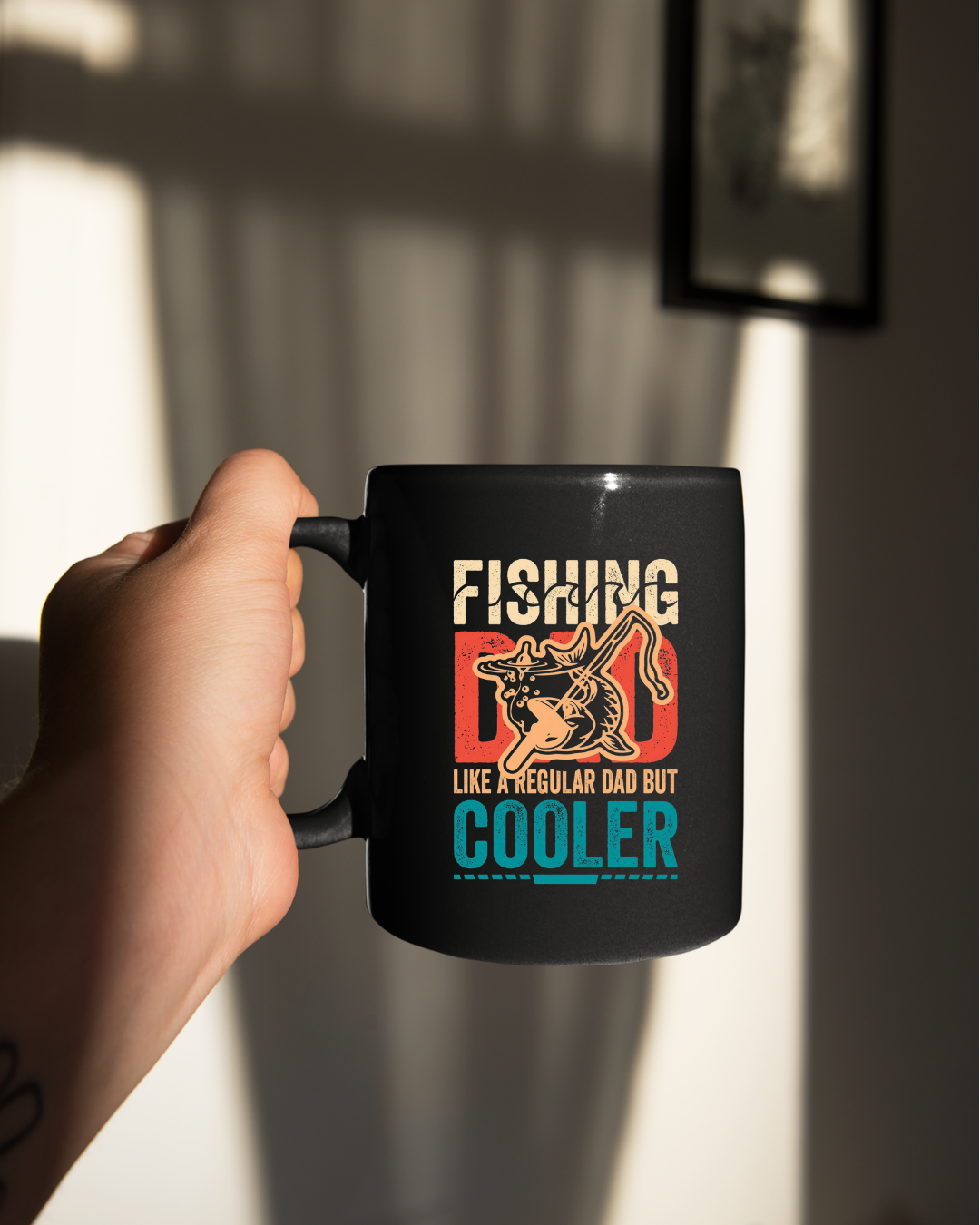 Fishing Dad Crewneck Sweatshirt, "Fishing Dad: Like a Regular Dad but Cooler" Retro Shirt, Funny Father’s Day Gift, Angler Pullover Tee