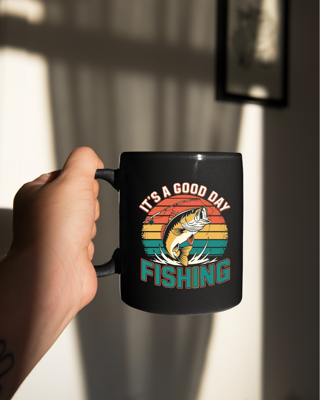 Fishing Crewneck Sweatshirt, "It's a Good Day" Retro Fish Design, Vintage Angler Pullover, Outdoor Adventure Shirt, Fisherman Gift Tee