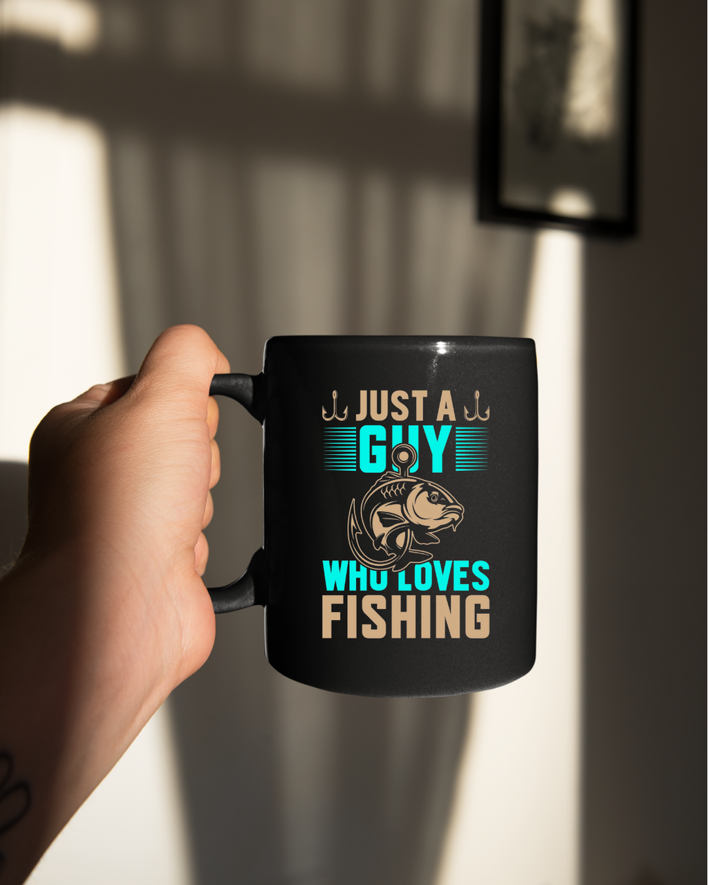 Just a Guy Who Loves Fishing Sweatshirt, Fishing Gift Crewneck, Funny Angler Shirt, Outdoor Adventure Pullover, Fisherman Graphic Tee