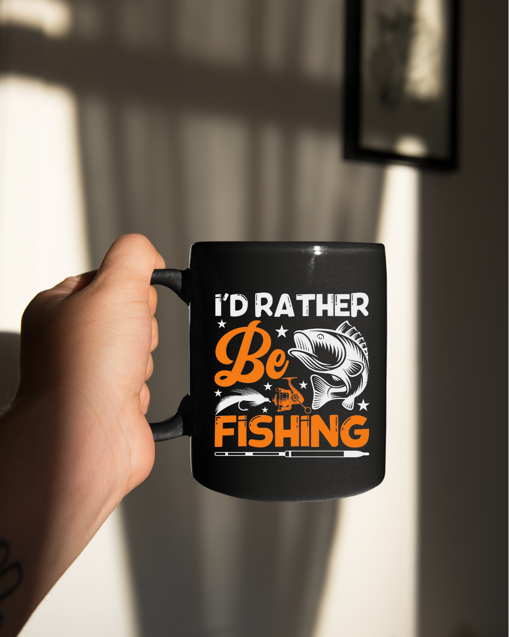 Be Fishing Crewneck Sweatshirt, I'd Rather Be Fishing Graphic Pullover, Funny Angler Shirt, Outdoor Adventure Apparel, Fisherman Gift Tee