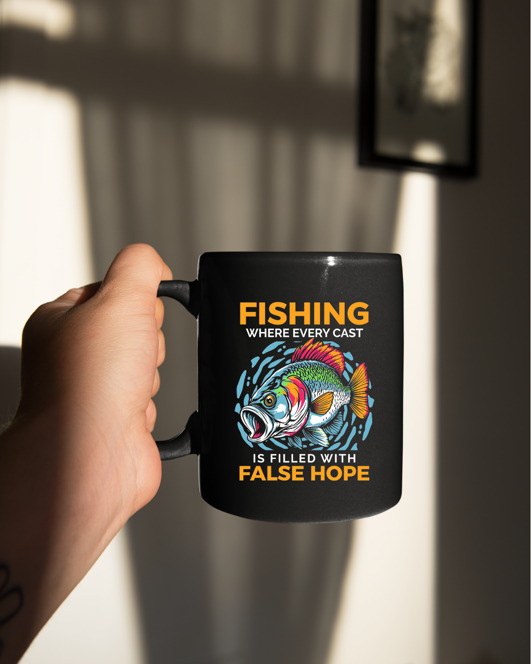 Fishing "False Hope" Crewneck Sweatshirt, Funny Angler Graphic, Retro Fishing Pullover, Outdoor Adventure Shirt, Fisherman Gift Tee