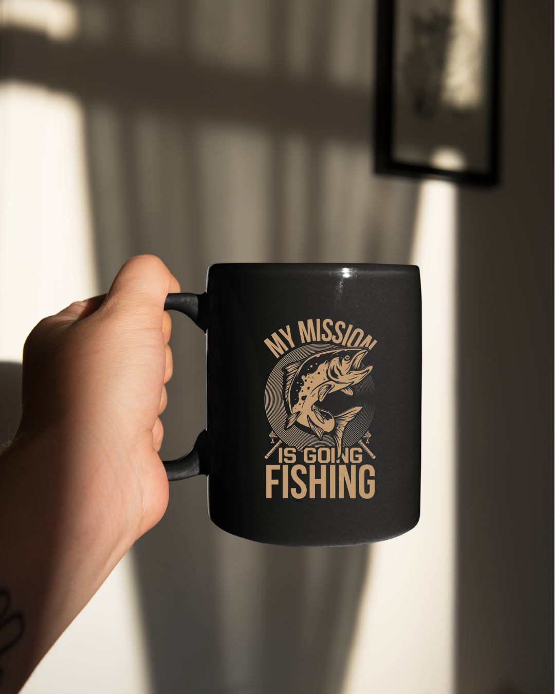 Fishing Crewneck Sweatshirt, "My Husband Is Going Fishing" Graphic, Funny Angler Shirt, Outdoor Adventure Pullover, Fisherman Gift Tee
