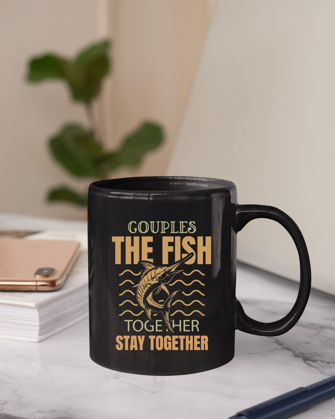 Crewneck Sweatshirt, "Couples That Fish Together Stay Together" Fishing Couples Graphic, Retro Angler Pullover, Outdoor Adventure Shirt, Fisherman Gift Tee