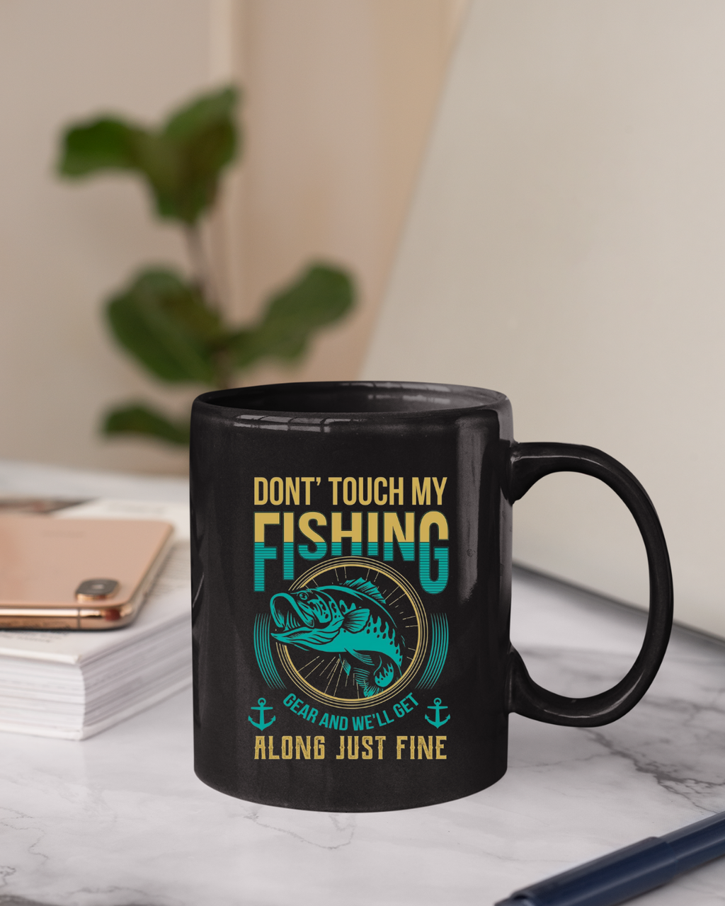 Fishing Graphic Sweatshirt, "Don’t Touch My Fishing, Alone But Fine" Cozy Crewneck, Funny Angler Pullover, Outdoor Adventure Shirt, Gift Tee
